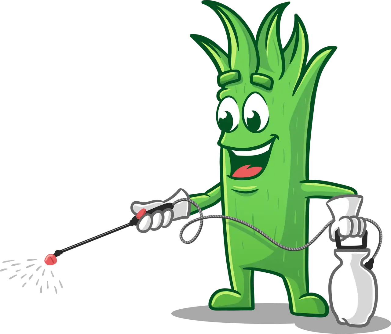 Transparent Lawn Buddies Weed Control Mascot